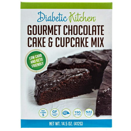 (2 Pack) Diabetic Kitchen Gourmet Chocolate Cake & Cupcake Mix Is Keto-Friendly, Low-Carb, No Sugar Added, Gluten-Free, 15g of Fiber, Non-GMO, No Artificial Sweeteners or Sugar