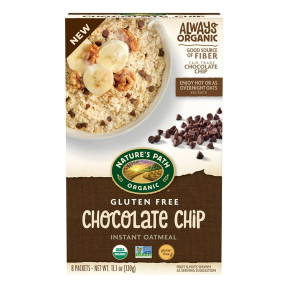 Nature's Path Organic Chocolate Chip Instant Oatmeal, 11.3 oz (Pack of 6), Gluten Free, Non-GMO, Fair Trade