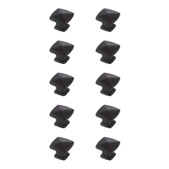 Elegant Decor Home Decorative Marcel 1.2" Oil-rubbed Bronze Square Knob Multipack (Set of 10)