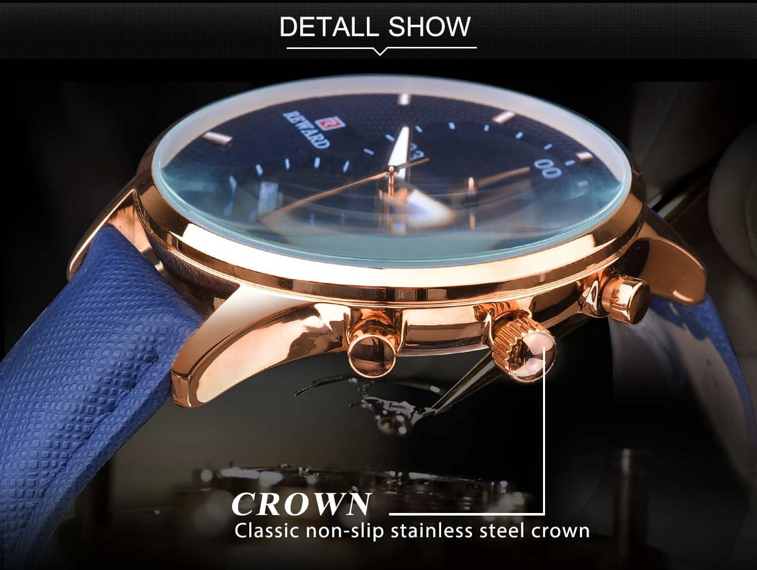 Men Watches Business Casual Wrist Watches (Multifunction/Waterproof/Luminous/Calendar) Genuine Leather Band Fashion Watch for Men