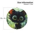 thumbnail image 2 of Fuzoiu Cute Big-Eyed Black Cat Print Leather Coasters Set,Drink Coasters Set of 4,for Tabletop Protection, Durable PVC Coasters,Home Décor and Housewarming Gift-Round Shape, 2 of 6