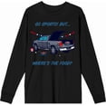 thumbnail image 4 of Go Sports! But Where's the Food? Adult Black Crew Neck Long Sleeve Shirt-XS, 4 of 6