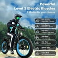 thumbnail image 5 of 60V 25AH Battery Electric Bike for Adults,5000W Peak Dual Motor Ebike,AWD 21-Speed 45MPH Mountain Snow E-Bike with 24" x 4.0 Fat Tire, Long Range Mountain Dirt Bike for Off-Road Snow Sand, 5 of 11