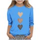 thumbnail image 1 of Blusas y camisas de cuello redondo y manga larga para niños, blusas/camisas de poliéster con estampado de corazones, mangas 3/4 y cuello redondo, elegantes e informales., 1 of 4