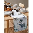 thumbnail image 3 of Table Runners 72 Inches Long Dress Scarves, Blue Snowman Christmas Farmhouse Kitchen/Dining Table Runner, Coffee Tablerunners, Xmas Tree Snowflake Gifts Pine Cones 13x72 Inch, 3 of 7