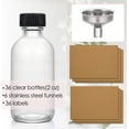 thumbnail image 4 of Gleam A36 Pack,2 oz Small Clear Glass Bottles w/ Lid & 6 Stainless Steel Funnel -60ml Boston Sample Bottles-Mini Travel Essential or Decorative Bottles for Potion,Juice,Wellness,Ginger Shots,Whiskey, 4 of 15