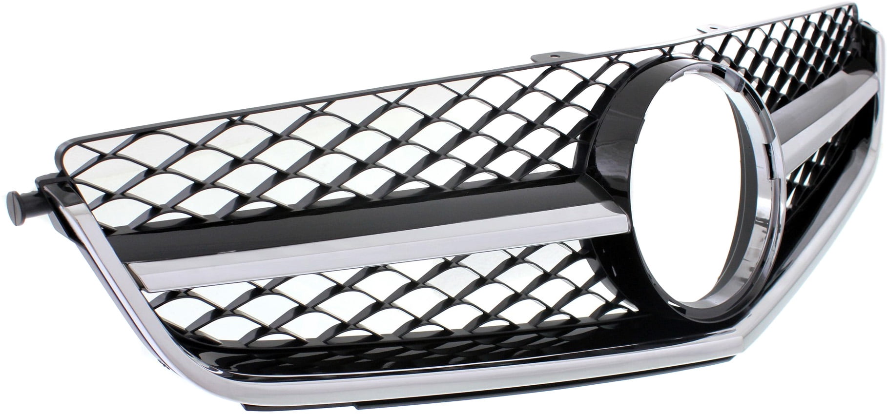 Grille Assembly Compatible With 2012-2015 Mercedes Benz C63 AMG Coupe Chrome Shell with Painted Black Insert