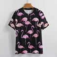 thumbnail image 3 of Flamingo Pattern Women's T-Shirt Short Sleeve T Shirts Tops Tee Ladies Loose T, 3 of 6