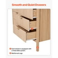 thumbnail image 6 of KFFKFF 6-Drawer Dresser with Sliding Mechanism and Anti-Tip Design, Minimalist Chest for Storage in Living Room, Bedroom, Hallway, or Entryway, Light Wood Finish, 6 of 9