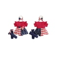 thumbnail image 2 of BemeyourBBs Baby Girls 4th of July Outfit Infant Baby Girl Patriot Independence Day Romper Dress Summer Clothes Flying Sleeve Star Stripe Print Bodysuit Playsuit with Socks Headband 3Pcs Set, 2 of 9