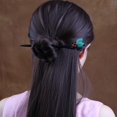 thumbnail image 2 of Palo de pelo de hojas vintage de madera hecho a mano, pines de pelo tallado, palillos chinos compatibles con mujeres Afortunado Sencillez, 2 of 5