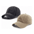thumbnail image 1 of 2pz Gorra De Béisbol De Algodón Con Sólido Negro + caqui, 1 of 5