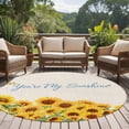 thumbnail image 4 of Round Area Rug 8 Ft, Yellow Sunflowers Washable Non-Slip Circle Carpet for Living Room/Bedroom, Summer Floral Elegant Pastoral Botanical Collection Low-Profile Large Area Rugs for Indoor, 4 of 8