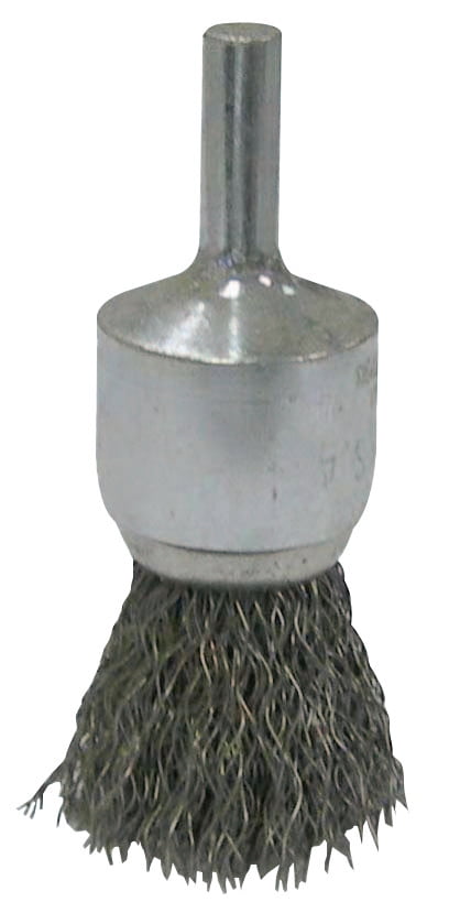 3-1//2 Length 3//8 Diameter Round Power Tube Brush Weiler 0.004 Wire Size 302 Stainless Steel Bristles Stainless Steel Stem