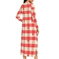 thumbnail image 7 of Women's Christmas Plaid Print Nightgown And Winter Nightdress Zip With Pokets Loose Pajamas, 7 of 7