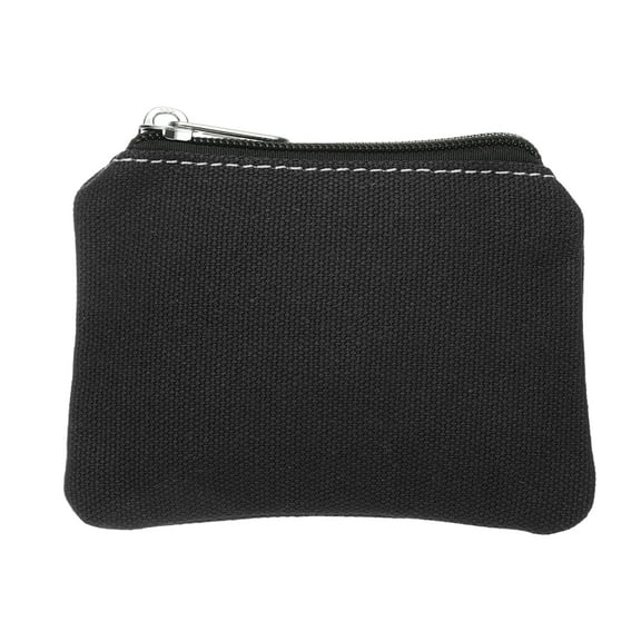 Uxcell Canvas Coin Purse, Small Coin Purse with Zipper Portable Change Pouch Holder Travel Storage Organizer 5x3 in & Black-Fitting for ( Change Coins/ID Card/Jewelry Keys/Cosmatic)