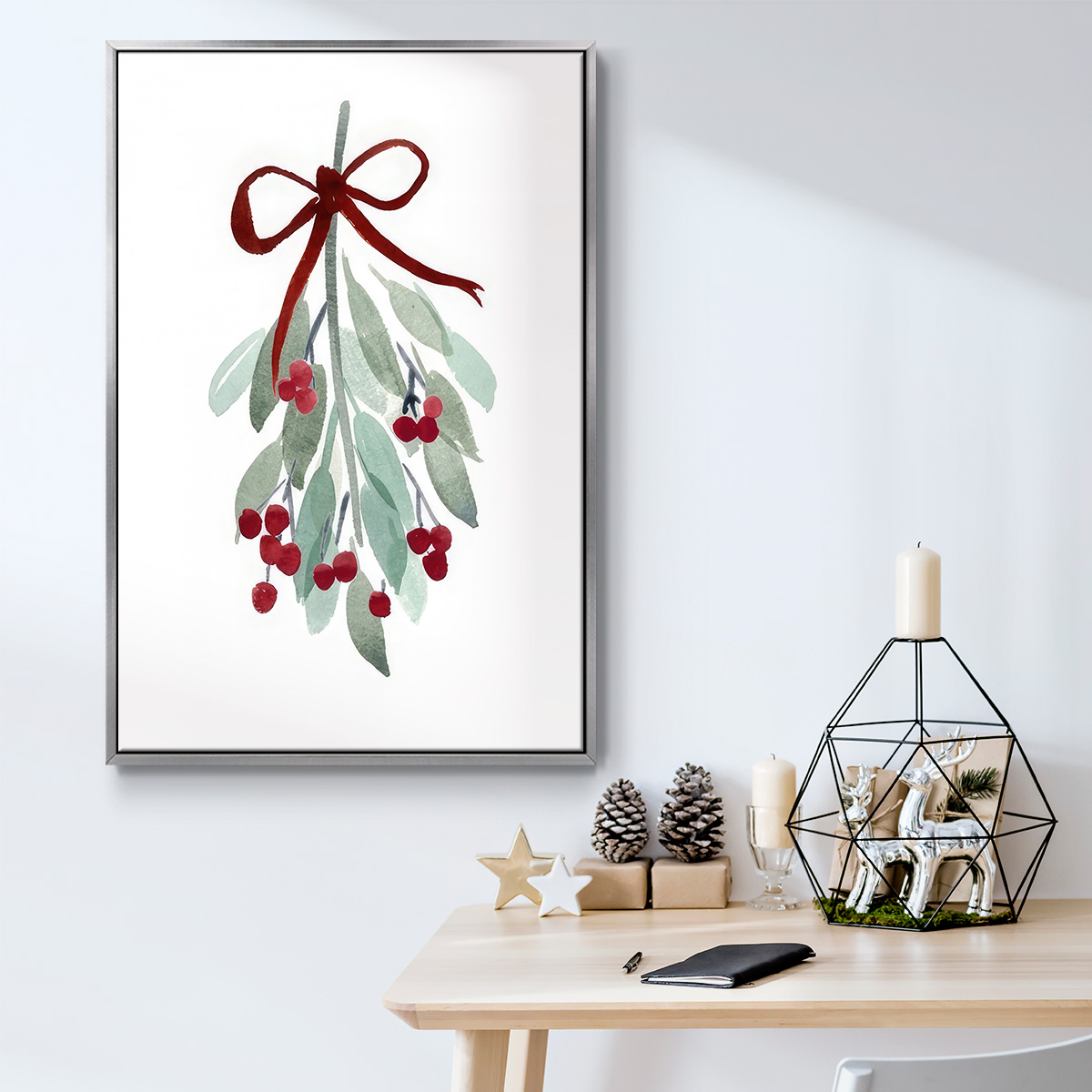Come Across I - Framed Gallery Wrapped Holiday Canvas - 17 x 25 - Silver Frame