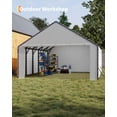 thumbnail image 2 of 20x25 FT Roofing Panels for Metal Carport, Heavy Duty Galvanized Steel Carport Kits – 27 Ga. Ribbed Panels (60.23" x 19.68"), 16 Pcs, 132 sq ft Coverage – White, 2 of 8