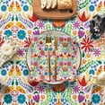 thumbnail image 2 of Mexico Tablecloth 60x104 Inch Rectangular, Halloween Cinco De Mayo Fiesta Design White Washable Seasonal Table Cover for Party Picnic Dinner Decor, 2 of 6