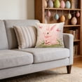 thumbnail image 6 of Uutvery Easter Bunny Pillowcase, 45x45cm Washable Polyester Cushion Cover, Holiday Decor for Sofa Bedroom Living Room, Spring Home Textiles, 17.7x17.7 Inches, 6 of 8
