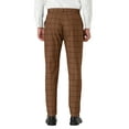 thumbnail image 3 of Unique Bargains Men's Slim Fit Plaid Business Pants Trousers with Pockets 34 Dark Brown, 3 of 7