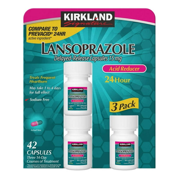 KS Lansoprazole 15 mg. Acid Reducer, 42 Capsules
