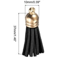 thumbnail image 2 of Uxcell 200 Pack Leather Tassel Keychain Charm Bulk with Cap for DIY, Black, 2 of 6