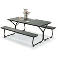 thumbnail image 1 of Costway 6FT Picnic Table Bench Set Outdoor HDPE Heavy-Duty Table for 6-8 Person Grey, 1 of 10
