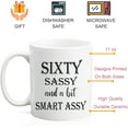 thumbnail image 2 of 60 Birthday Gifts for Women - Sixty Sassy And A Bit Smart Assy - 11 oz Coffee Mug 60th Birthday Mug 60th Gift Ideas to Wife, Grandma, Mom, Daughter, Sister, Friend, 2 of 5