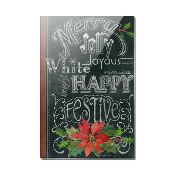 Christmas Holiday Merry Jolly Happy Festive Rectangle Acrylic Fridge Refrigerator Magnet