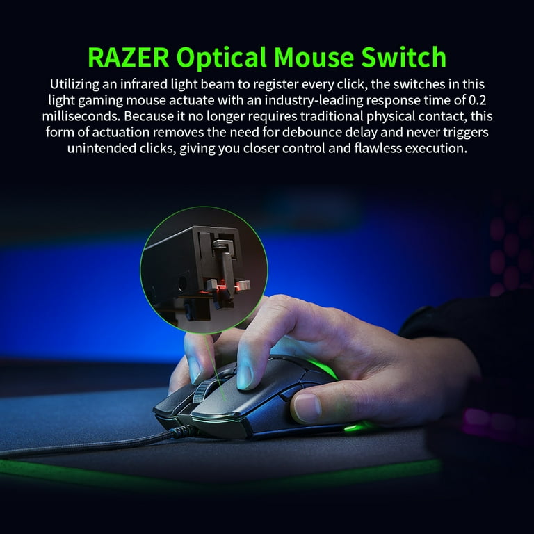  Razer Viper Mini - Wired Gaming Mouse for PC/Mac (Ultralight  61g, Ambidextrous, Speedflex Cable, 8,500 DPI Optical Sensor, Chroma RGB  Illumination) Black : Video Games