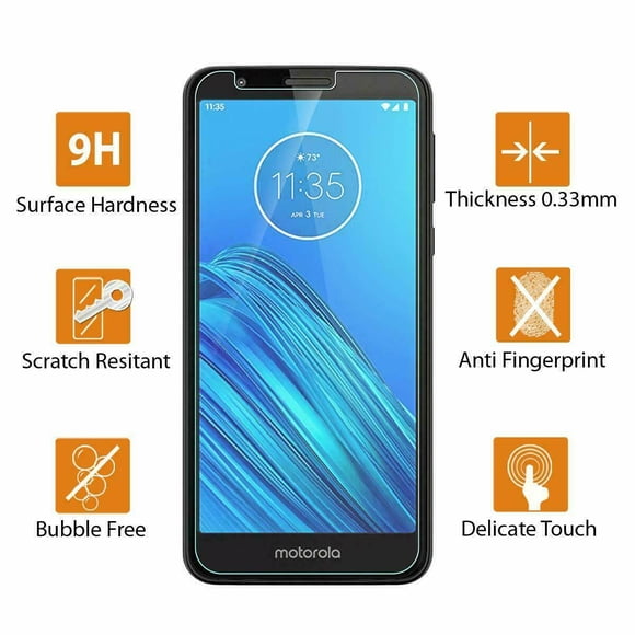 [2 Packs] PST Premium Tempered Glass Screen Protector for Motorola Moto E6