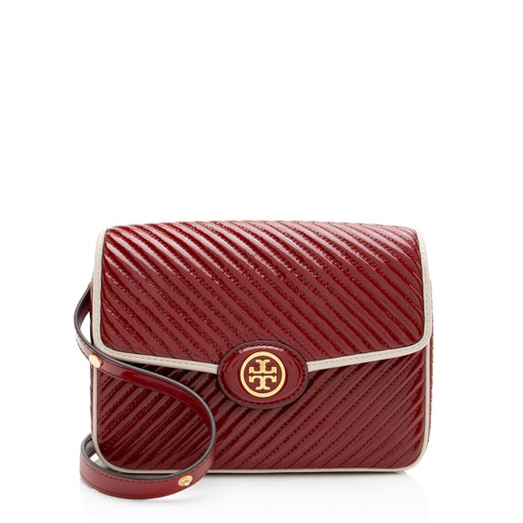 Pre-Owned Tory Burch Quilted Patent Leather Robinson Shoulder Bag