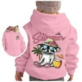 thumbnail image 5 of Tfken Toddler Children Girls Hoodies Hawaii Print Fall Drawstring Hood Tops Purple Sweatshirt Size 5-6 Years, 5 of 6