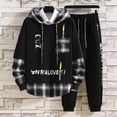 thumbnail image 4 of Conjuntos de pantalones básicos geniales de Kpop, camiseta elegante de manga larga elástica para primavera para hombre, sudadera con capucha, corte ajustado informal para otoño, tendencia 2024, 4 of 4