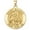 Yellow Gold, variant on PicturesOnGold.com Saint Elijah Round Religious Medal Female Adult - 1 inch Size of a Quarter -Solid 14K Yellow Gold