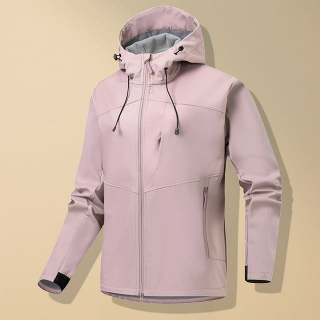 Veste Doublée en Polaire pour Hommes Imperméable Course Cyclisme Golf Randonnée avec Capuche Poches Zippées