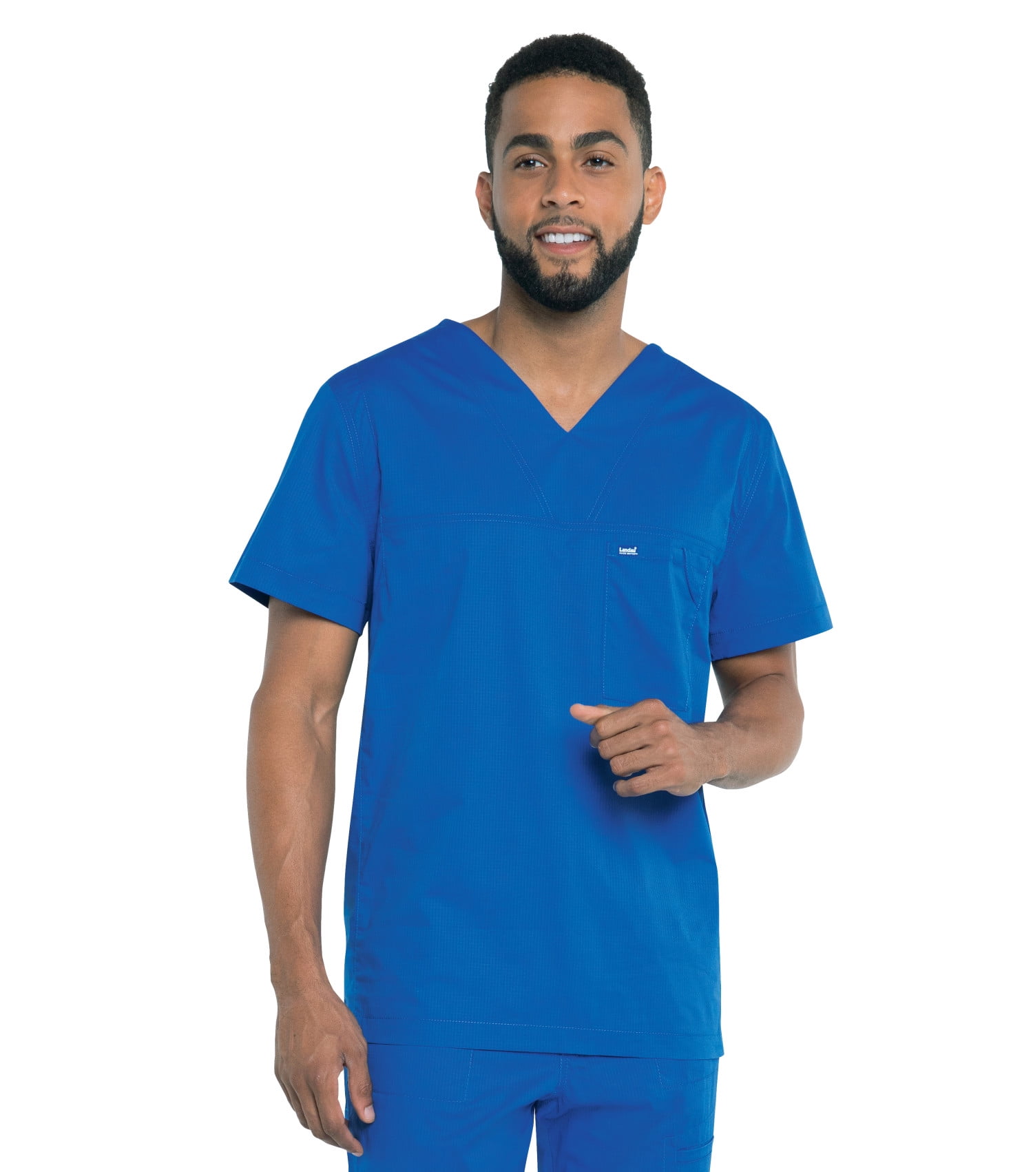 Men's Stretch VNeck Ripstop One Pocket Scrub Top