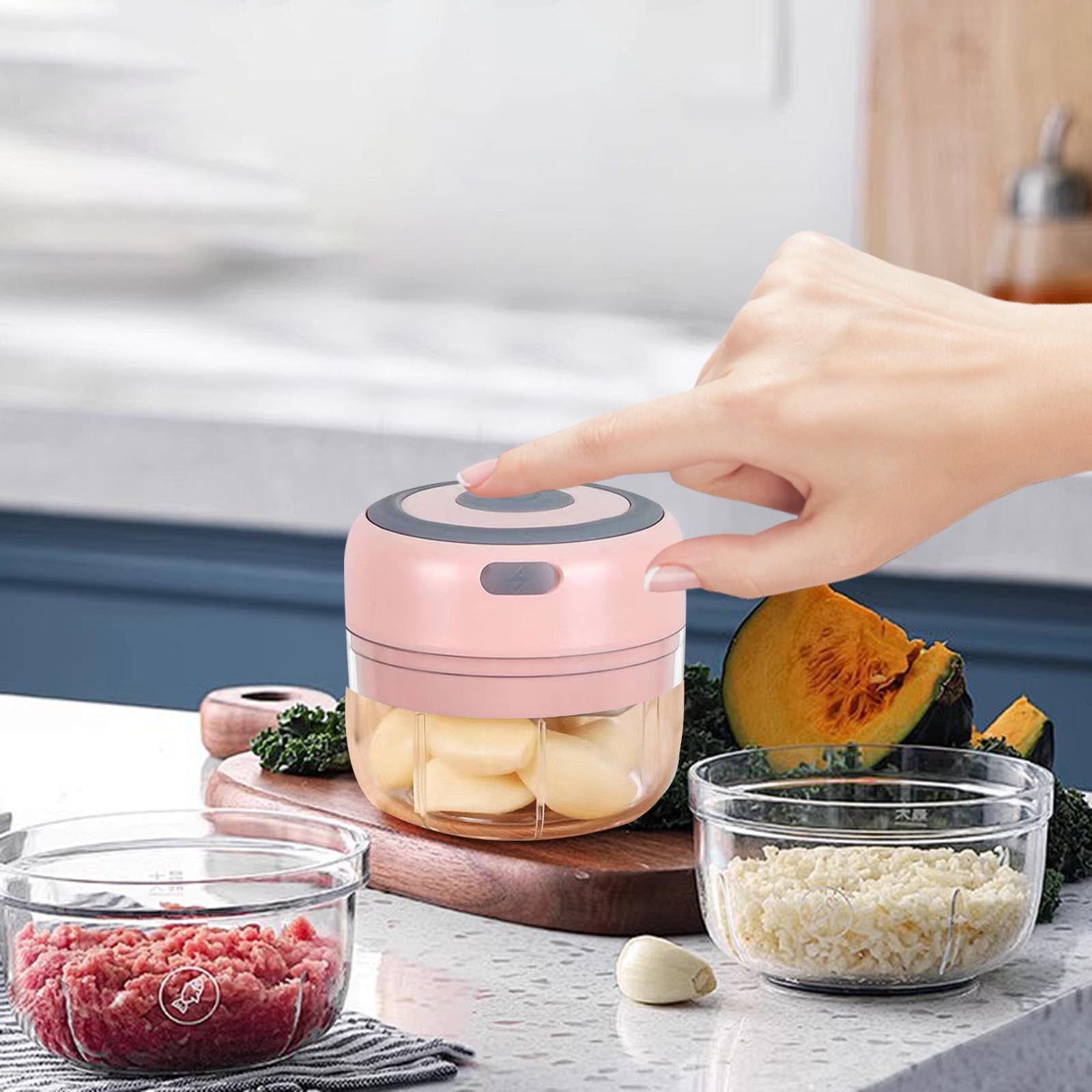 Guoxxzi Vegetable Chopper, Electric Garlic Chopper, Rechargeable Mini Chopper, Powerful Small Food Processor, Blender to Vegetable, Wireless Food Chopper for Ginger, Chili, Fruit, Meat, etc