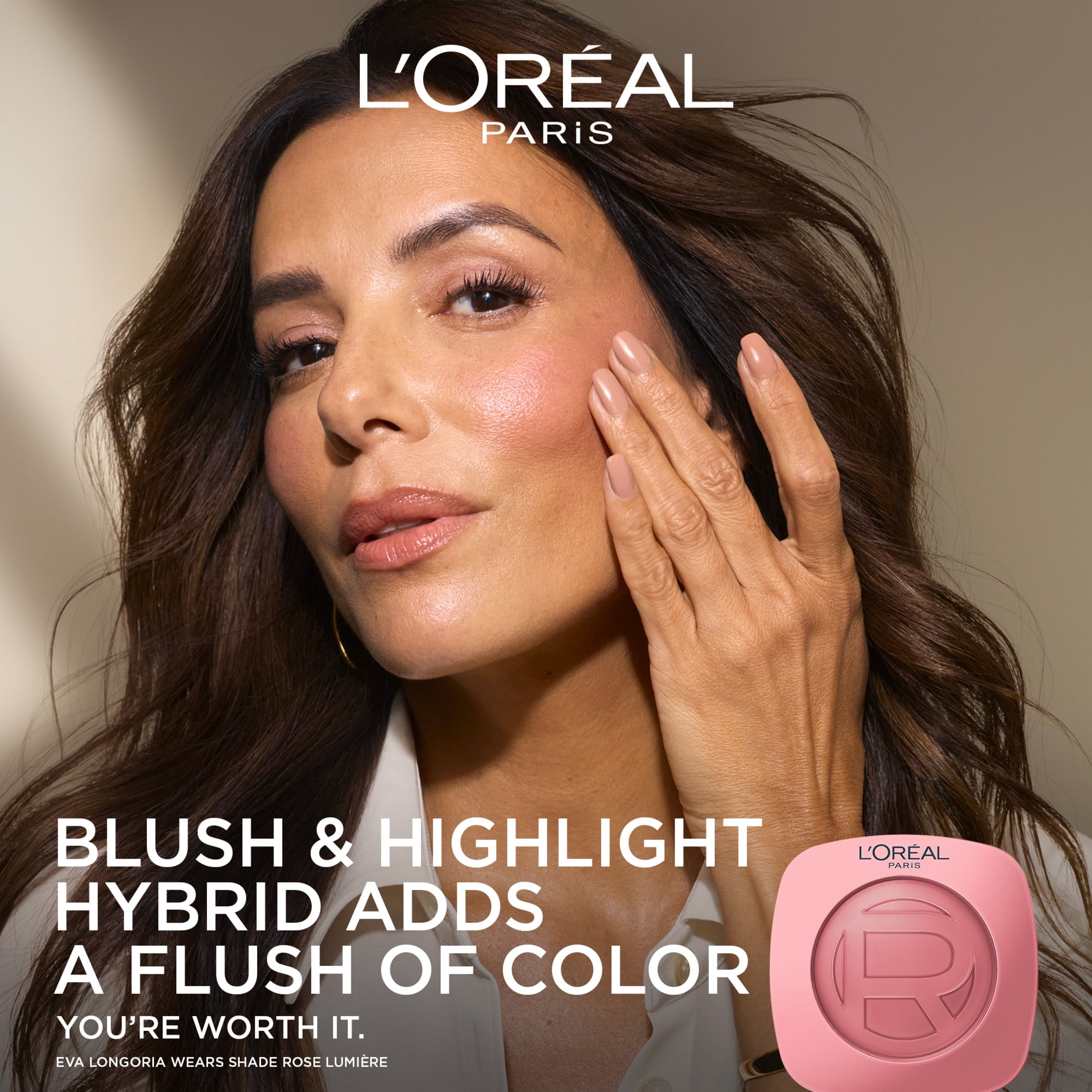 L'Oreal Paris True Match Hyaluron Tinted Cream Balm, Hydrating Blush and Highlight, Cherry Intense