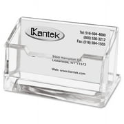 Kantek Clear Acrylic Business Card Holder, Fits 80 Business Cards, 4-inch x 1.87-inch x 2-inch