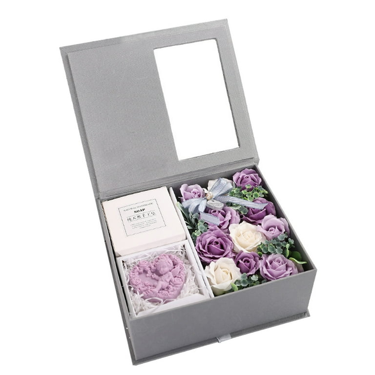 EVANEM 2 Boxes Plant Floral Essential Soap with Scented Artificial Wedding  in Flower Gifts Bears Showers Petals Heart Lovely Flowers Anniversary