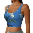 thumbnail image 2 of Fotbe Hibiscus Flowers Calm Water Sujetador Deportivo Largo sin Aros para Mujer con Almohadillas y Soporte Medio, Transpirable y Absorbente, Camiseta Tipo Chaleco o Tank Top-X-Large, 2 of 8