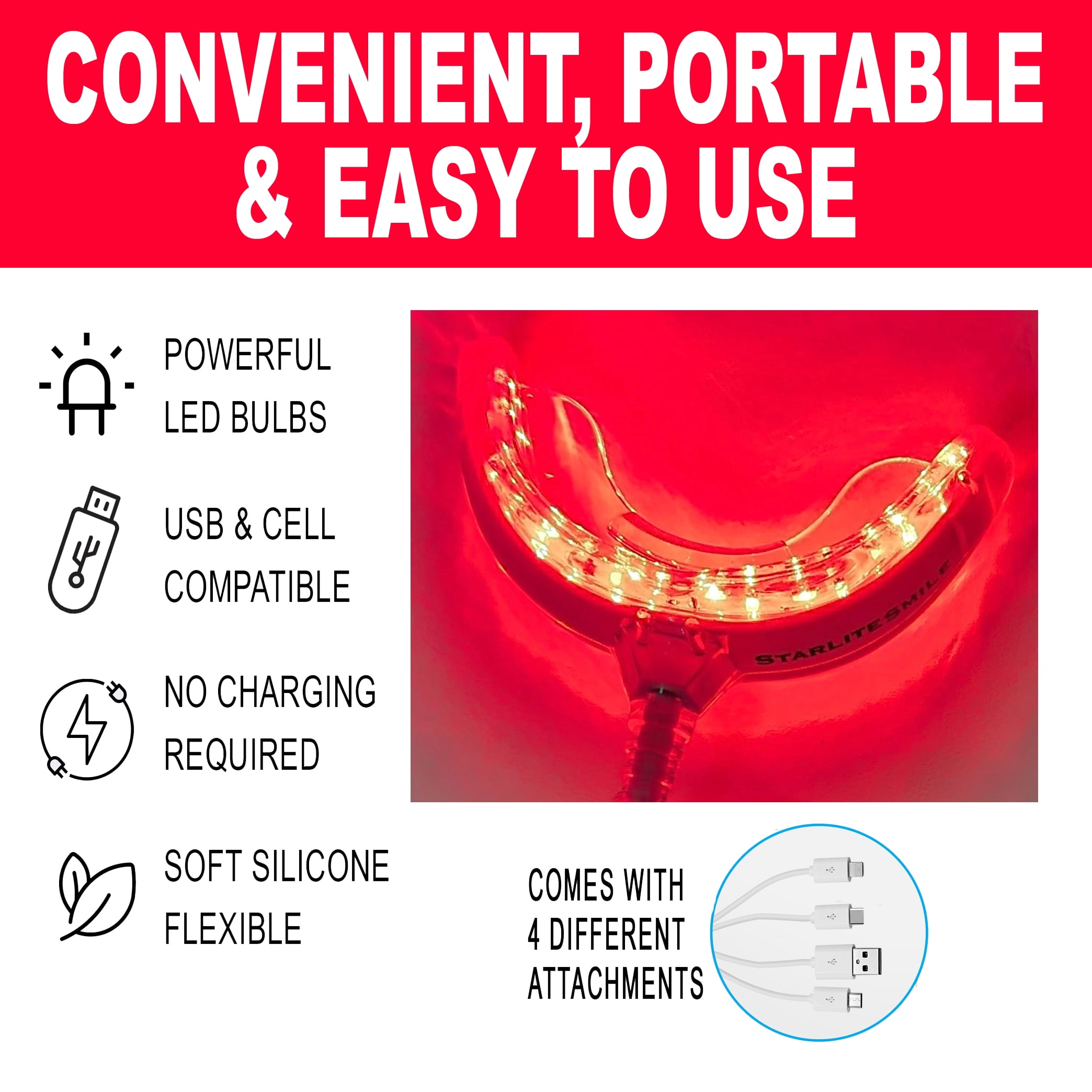 Starlite Smile Red LED Gum Care Light | Soothing Oral Care Device for Gentle Gum Comfort