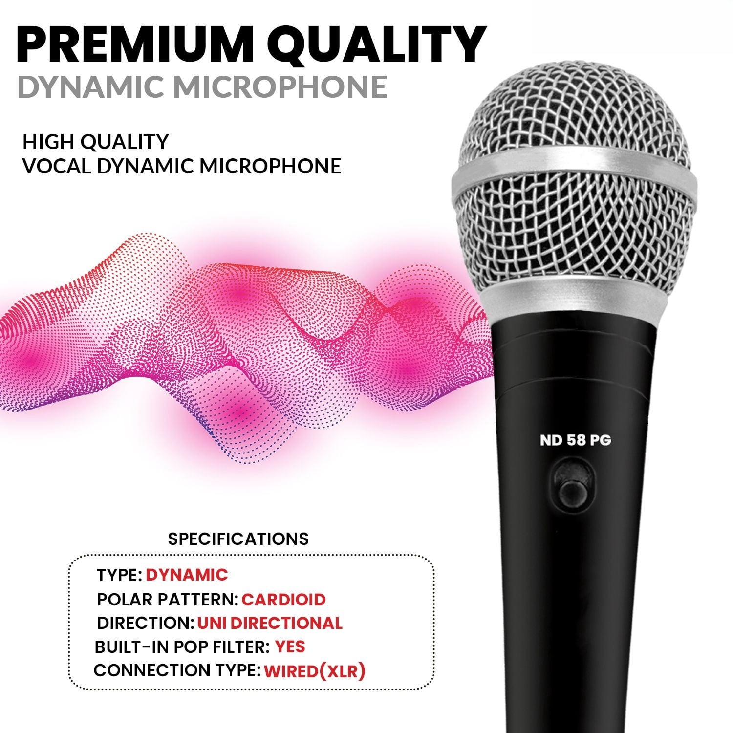 Black Dynamic Microphone, XLR Wired Microphone, Suitable for Stage Performances, KTV and Recording Studios