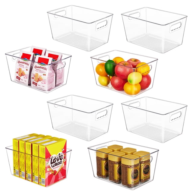 Contenedores de almacenamiento YIHONG de plástico transparente, paquete de 8 unidades para cocina, 11,2 x 7,5 x 6 pulgadas