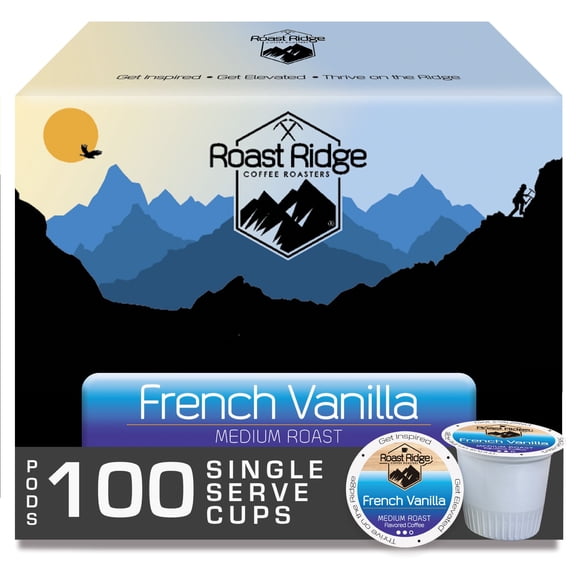 Roast Ridge Single Serve Coffee Pods for Keurig K-Cup Brewers, French Vanilla Blend, Medium Roast, 100 Count