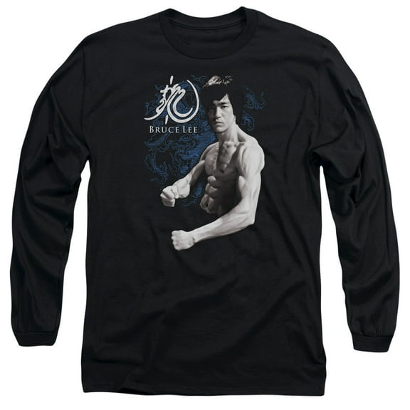 Bruce Lee Dragon Stance Long Sleeve T-Shirt Adult 18/1 Black