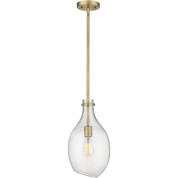 493-1S-BB-G554-9 Innovations Lighting Salem - 1 Light Mini Pendant In Industrial Style-16 Inches Tall and 8.5 Inches Wide-Brushed Brass Finish-Seedy