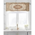 thumbnail image 2 of Burnt Orange Boho Kitchen Valances for Windows Farmhouse Linen Window Valance Curtain for Living Room Window Treatment Vintage Ethnic Geometric Southwestern Valance Rod Pocket Topper, 42 x 18 Inch, 2 of 6
